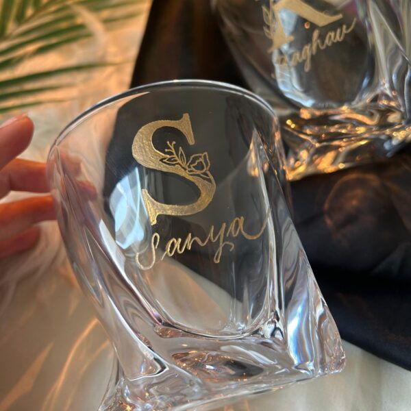 Engraved Whiskey Glasses- Floral Edition (Single)