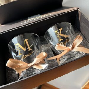 Engraved Whiskey Glasses- Floral Edition (Set of 2)