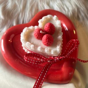Strawberry Heart Cake Candle