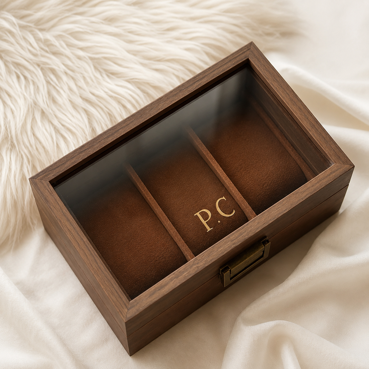 Personalised Wooden Watch Organiser — 3 Slots | Custom Name Engraved | Gift for Him & Her